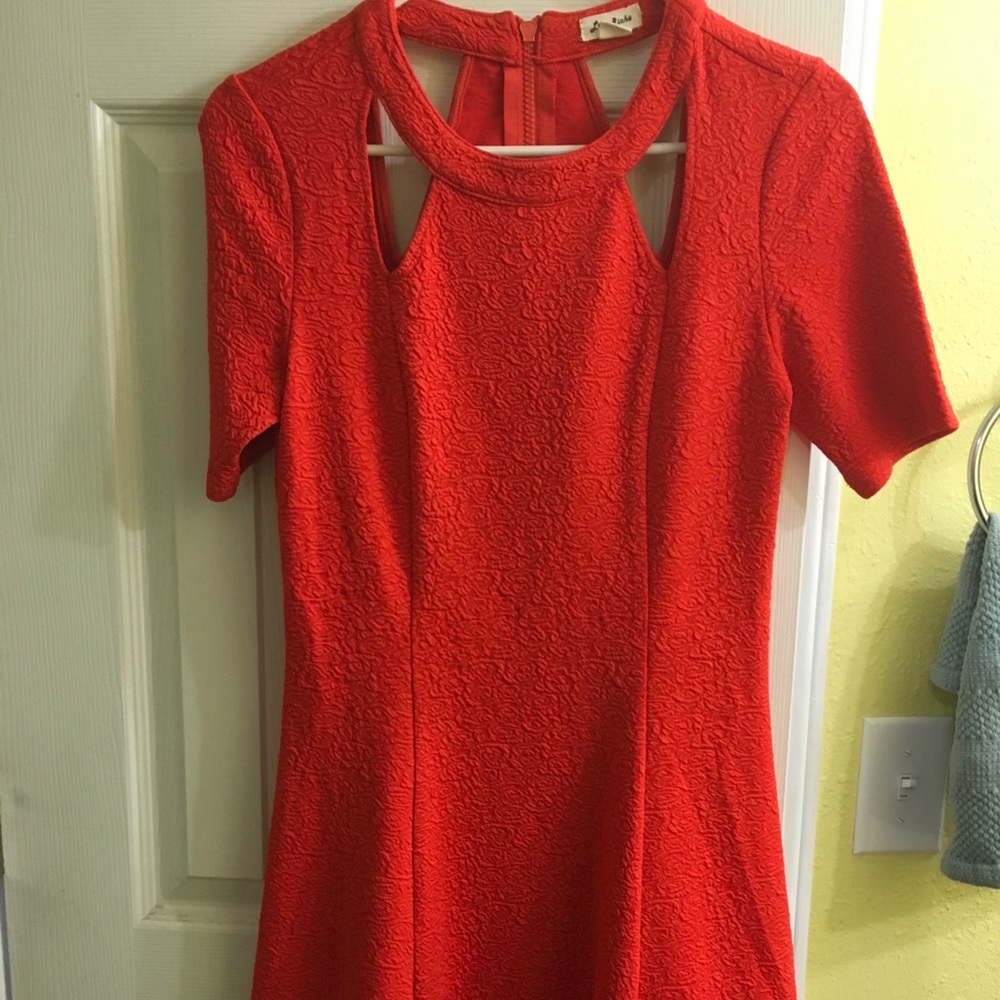 Orange textured boutique dress